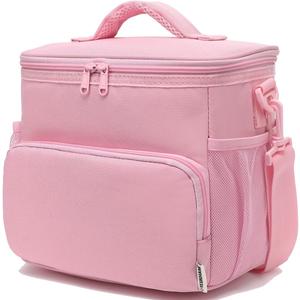 GYEUKHAM Insulated Lunch Bag for Adult/Women/Men, Reusable Large Lunch Box Cooler Soft Leakproof Tote, Thermal Meal Prep Lunch Pail with Adjustable Shoulder Strap for Picnic/Travel/Office,Pink