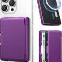 for MagSafe Wallet Card Holder(4-5 Cards), for Magnetic Phone Case, RFID Blocking, Built-in Mirror, Men Women Phone Wallet for iPhone 16/15/14/13/12 Series, Not for iPhone 13/12 Mini, Purple