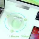 2.4GHz Wireless Mouse, Bluetooth Mouse Dual Channel, 1600DPI USB Mouse, Cute Big Ears Mouse Shape, Detachable Buttons for PC, Tablet, Laptop, Windows System (Green)