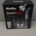 Mueller Multistick 800W 4-in-1 Immersion Blender Handheld, 12 Speed Hand Mixer - Turbo Boost, Heaviest Duty Copper Motor, Titanium Blades Hand Blender, Milk Frother Wand, Whisk, Beaker, Chopper, Grey