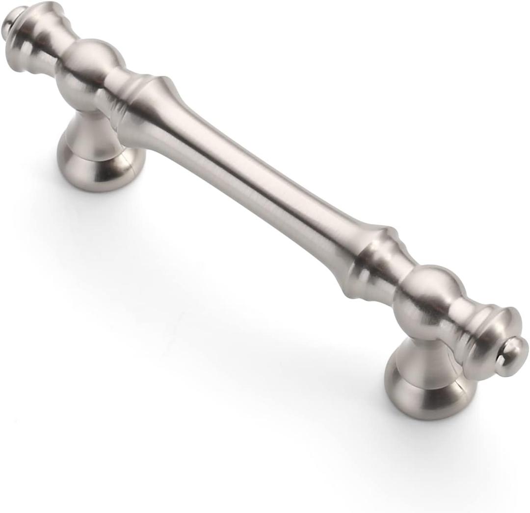 Asidrama 10 Pack 3 Inch(76mm) Brushed Satin Nickel Kitchen Cabinet Handles, Cabinet Pulls Kitchen Cabinet Hardware for Cupboard Drawer Pulls (3" Hole Center)