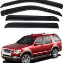 Lightronic Extra Durable Outside Mount Auto Vent Window Visor, Fits 2002-2010 Ford Explorer (4-Door) & Mercury Mountaineer, UV Protection Rain Guard, Original Wind Deflector, Dark Smoke, 4-Pcs
