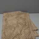 EMME Fleece Blanket, 3D Jacquard Throw Blanket for Couch and Bed, Soft Cozy and Fluffy Blankets Lightweight Luxury Flannel with Waffle Design (Beige, 50" x 60")