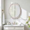 Vintage Oval Mirrors for Wall 30 X 22 Inch, Distressed White
