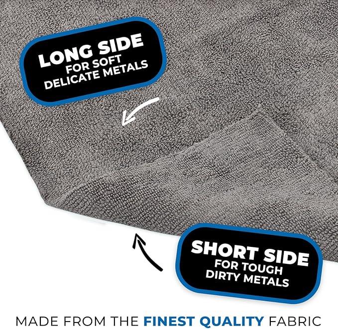 Microfiber Utility Towel | Woven for Wax & Polish Removal | Soft, Edgeless Design to Prevent Scratches | Carbon | 16x27 Inch | 4 Pack