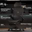 X100 Ergonomic Mesh Office Chair with Footrest, Big and Tall Home Desk Chair with 5D Flip-Up Arms, Adjustable 3D Lumbar Support, Gaming & Executive Computer Chair (Night Reaper)