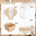 Meooeck 8 Sets Hot Air Balloons Baby Shower Table Decorations Centerpieces 11.8'' Paper Lanterns with Baskets Sticks for Gender Reveal Birthday Wedding Graduation Party (Light Brown)