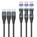 USB C to USB C Magnetic Charging Cable (3 Pack, 1.6ft+3.3ft+6ft) 180 Rotation Magnet Phone Charger 16PIN PD 240W Magnetic USB C Charging Cable Magnet Charger Data Transfer Cord for Type C Device