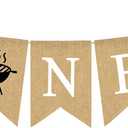 Pudodo Jute Burlap BBQ Themed One High Chair Banner with Grill Barbecue 1st Birthday Party Garland Decoration