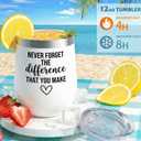 Geiserailie 8 Pcs Thank You Gift for Women Men Never Forget The Difference That You Make 12 OZ Stainless Steel Insulated Tumblers Keychain Appreciation Gift for Coworker Employee Boss (Classic Color)