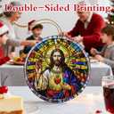 2 x Christian Gift: Jesus Christ Ornament | Christmas Ornaments (Christmas Tree Decorations), Christian Home Decor, Religious Holiday Ornament, Religious Gifts & Xmas Gifts