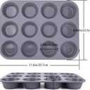 3 Pack 12 Cups Silicone Muffin Pan,Nonstick Regular Silicone Cupcake Pan, For Making Muffin Cakes, Tart and Bread