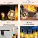 100FT Outdoor String Lights with 102 Shatterproof G40 LED Clear Globe Bulbs for Indoor/Outdoor, 2-Pack 50FT Connectable Hanging Lights for Party Decor