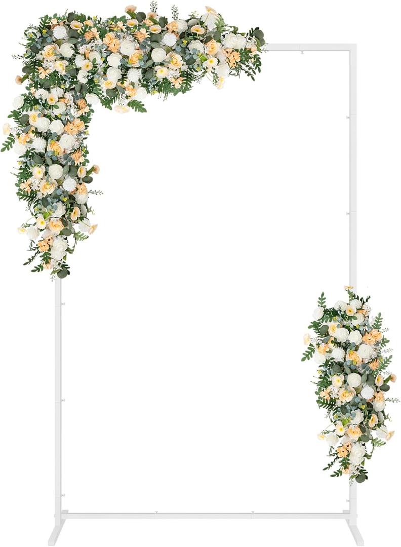 6.6X3.9FT Metal Square Backdrop Stand, Wedding Arches for Ceremony, Square Balloon Arch Stand, Arch Backdrop Stand for Weddings, Birthdays, Party, Garden Decorations, Anniversary, White