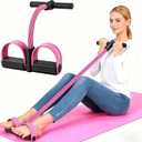 6-Tube Pedal Resistance Band for Women,Fixed High Resistance Foot Pedal Exerciser,Anti-Snap Home Gym Workout Equipment for Abdomen,Waist,Arm,Leg,Glutes,Full Body Toning & Strength Training (Pink)