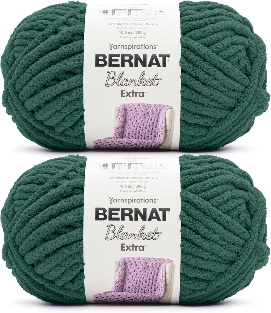 Bernat Blanket Extra Deep Sea Yarn - Pack of 10.5oz/300g - Polyester - #7 Jumbo - 97 Yards - Knitting & Crochet