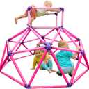 Eezy Peezy Climber with Top - Active Indoor Outdoor Play Set Climbing Dome Equipment Toys - Fun for Kids Ages 3 to 6 Years Old, Pink
