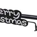 ATDAWN Christmas Front Door Garland Hanger, Merry Christmas Garland Holder, Black Iron Rectangular Hanger, Adjustable Width 34-48 Inches, No Nails or Screws