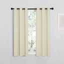 NICETOWN Room Darkening Curtain Panels for Living Room, Thermal Insulated Grommet Room Darkening Draperies/Drapes for Window (Beige, 2 Panels, W29 x L45 -Inch)