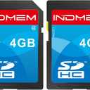 INDMEM SD Card 4GB SDHC Class 4 Flash Memory Card 4 GB Digital Camera Cards, 2 Packs