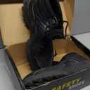 AUVYI Steel Toe Work Boots for Men - Wide Toe Lightweight Safety Boots with Breathable Mesh Upper, Slip-Resistan & Durable Shoes (12, Black)