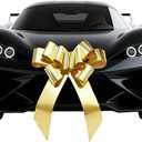 30 inch Car Bow,Giant Gift Bow,Big Bow for Car Huge Car Bow,Big Bow for Gifts (Gold)