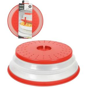 Tovolo Microwave Splatter Cover for Food, Large (Candy Red Apple) - Collapsible & Vented Silicone Splatter Guard Lid - Microwave Plate & Dish Cover with Handle - BPA-Free Kitchen Gadget for Meal Prep