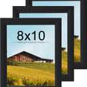 KTKDE 8x10 Picture Frame Set of 3, Wooden frames black, Vertical & Horizontal Wall Hanging for Wall or Tapletop Display,Studio Gallery Photo Frame for Photos, Posters & Art Prints