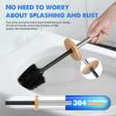 Compact Toilet Brush and Holder 2 Pack,SetStainless Steel Handle Toilet Brush,Deep Cleaning,Durable Nylon bristles,Splash-Proof Design(White&Black)