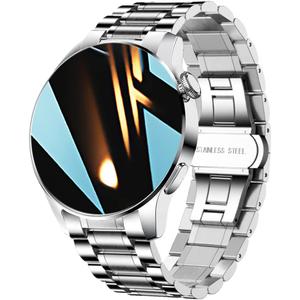 Bluetooth Calls Smart Watch Men Women Heart Rate Sleep Monitor Steps IP67 Waterproof Sport Fitness Tracker 1.3''Touch Screen Fasion Black Stainless Steel Smart Watches for Android iOS