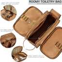 Elviros Toiletry Bag for Men, Large Travel Shaving Dopp Kit Water-resistant Bathroom Toiletries Organizer PU Leather Cosmetic Bags