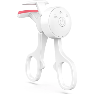 Heated Eyelash Curlers, C-Shaped Natural Curling, Fast Heat up Within 10s, 24 Hours Long Lasting, Rechargeable Electric Eyelash Curler with Type-C, Anti-Burn Mini Lash Curler, White