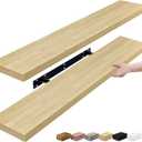Sorbus Floating Shelves - 2 Long Wall Shelves for Bedroom, Kitchen, Living Room, Bathroom, Home Decor, Farmhouse - 35 x 9 Inch Maple Wood Wall Mounted