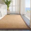 Washable Area Rug 105"x70" Large Jute Like Rug for Living Room, Soft Non Slip Rugs Carpet for Dining Room Bedroom Cotton Boho Woven Braided Rugs Home Office Decor, Brown