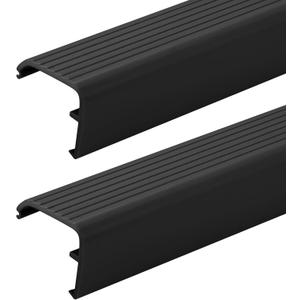 Briwooody 2 Packs Residential Threshold Cap 36'' Traditional Fixed Vinyl Cap Exterior Door Threshold Replacement for Residential Entry Door(Black)