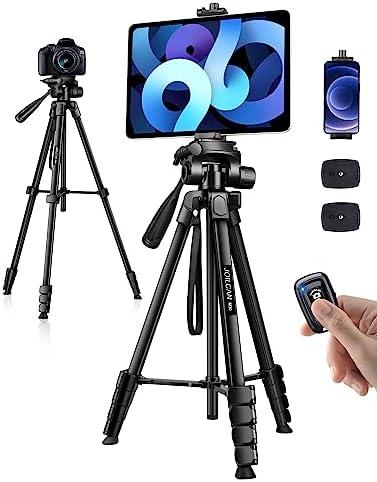 JOILCAN Phone Tripod Stand, 68" Tripod for iPad iPhone Tablet with Remote Universal Holder Carry Bag, Travel Aluminum Tripod for Video Recording Photos Vlogging Compatible with iPad Pro iPhone Camera
