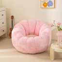 Pumpkin Bean Bag Sofa Chair, Bean Bag Chair with Filler for Teens, Kids, Toddler, Comfy and Lazy Sofa for Dorm, Apartment, Living Room and Bedroom, Pink, Medium