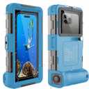 Diving Phone Case,Underwater Snorkeling Housing,Professional Waterproof,for iPhone 17/16/15/14/13/12/11/XR/XS/X Plus Samsung Galaxy S25/24/23/22/21/Ultra Photography Video Scuba Dive Cell Case-Blue
