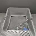 Stainless Steel Litter Box | XL Enclosed Cat Litter Boxs with Lid for Big Cats | High Sided, Anti-Urine Leakage | Non-Stick Bottom & Includes Litter Mat & Metal Scoop (Silver Gray)