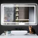 42"x24" LED Bathroom Mirror with Anti-Fog, Stepless Dimmable Lights, 3 Color Modes, Shatter-Proof Tempered Glass,Waterproof Design