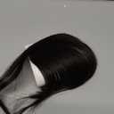 NAYOO Bangs Hair Clip - Brown Black Fake Bangs 100% Real Human Hair Extensions French Bangs for Women Fringe with Temples Hairpieces Curved Bangs for Daily Wear (Brown Black, French Bangs)