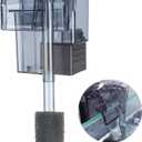 Boxtech Aquarium Hang On Filter - Power Waterfall Suspension Oxygen Pump - Submersible Hanging Activated Carbon Biochemical Wall Mounted Fish Tank Filtration Water (5-10 Gal)