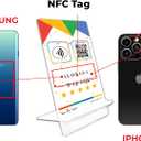 NFC Review Tap Stand  Smart Social Media & Business Card Alternative  NFC Tag & QR Code  Compatible with Google Review System, for All Smart Phones  Boost SEO, Engagement & Visibility (3 Stand)