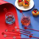 100 Pcs 6 Inch Halloween Swizzle Sticks Spider Birthday Party Decorations Plastic Coffee and Cocktail Stirrers Drink Stirrers Cocktail Mixers for Halloween Party Tea