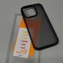 TORRAS Shockproof for iPhone 14 Pro Case, [3X Military-Grade Drop Tested & Slim Silky Feel] Translucent Hard Back with Silicone Protective Anti-Fingerprint Anti-Scratch Phone Case Guardian, Black