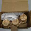 Bamboo Dish Scrub Brushes,Kitchen Wooden Cleaning Scrubbers Set for Washing Cast Iron Pan/Pot, Natural Sisal Bristles, Set of 3 (Regular size)