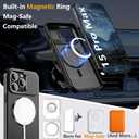 Innaght Magnetic for iPhone 15 Pro Max Case with Stand,Compatible with MagSafe,Rugged,Heavy Duty,Protective case Kickstand,[Built-in Invisible Stand],Black