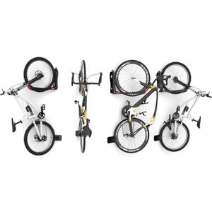 TORACK BIKEPAL No Lifting Swivel Bike Racks, Space Saving Wall Mounted Bike Holder for Garage, Bike Wall Hangers for Vertical Bike Storage (4 Pack)