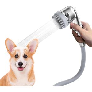 Dog Shower Attachment with 9.84ft Hose, Pet Shower Set for Convenient Dog Bath, 3-mode Handheld Dog Shower Head, Dog Shower Sprayer Attachment Set with Diverter Valve, No Drill Hook, Pet Bathing Tool
