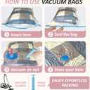 Cozy Essential Vacuum Storage Bags, 80% Compression Vacuum Seal Space Saver Plastic Packaging Bags for Clothes, Blankets, Pillow, Bedding, Comforters, Sealer Clothing Storage,6 XXL Jumbo